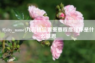 固原九宫格位置重要程度排序是什么意思