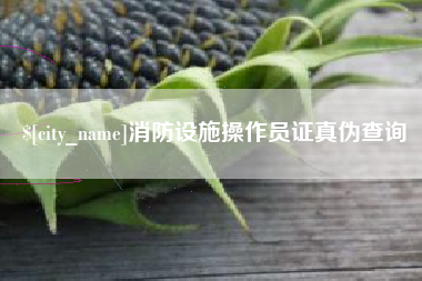 固原消防设施操作员证真伪查询