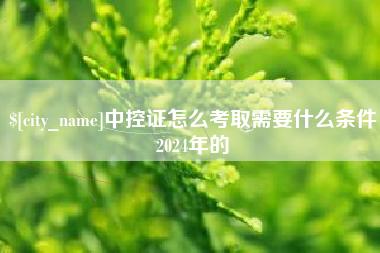 固原中控证怎么考取需要什么条件2024年的