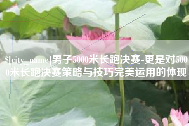 固原男子5000米长跑决赛-更是对5000米长跑决赛策略与技巧完美运用的体现